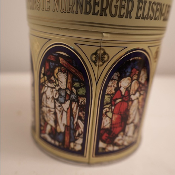 Vintage tea Tin with Stained Glass Design farmhouse moody decor kitchen storage - Picture 2 of 10